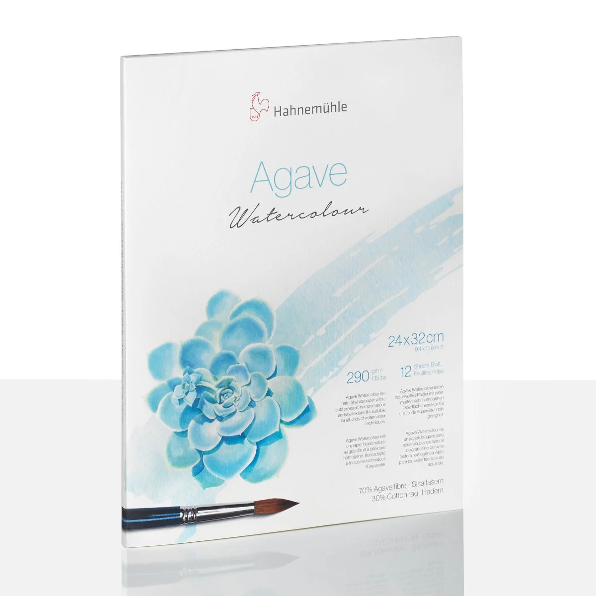 Hanneman Agave Watercolour Paper Pad 290gsm - 12 sheets - A4 or 24x32cm