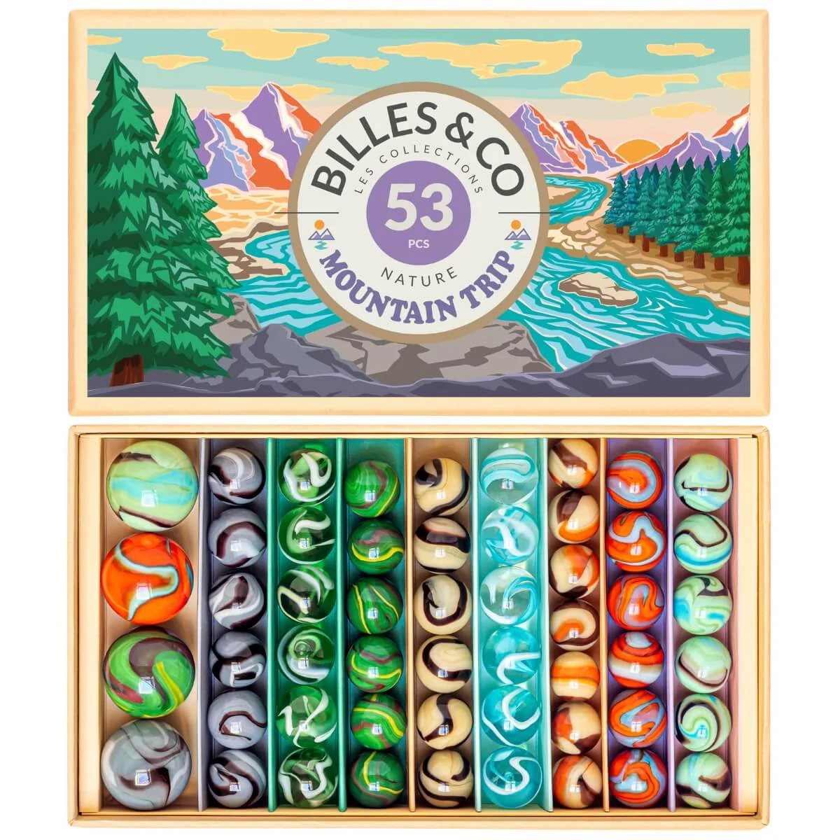 Billes & Co Marble Treasure Box - Mountain Trip, Large