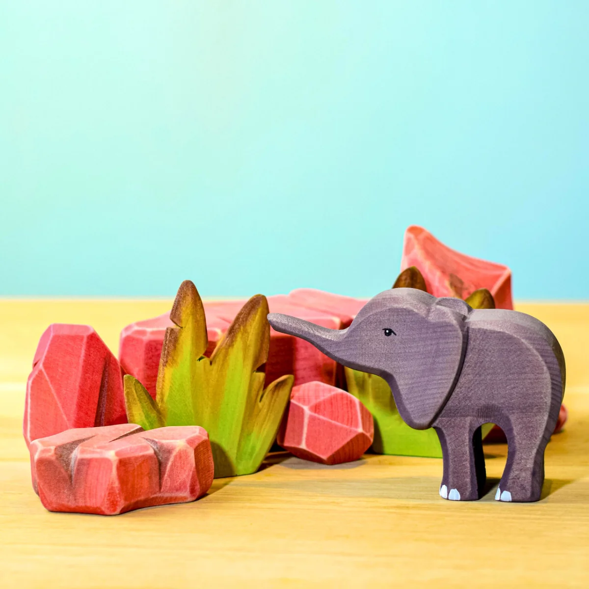 BumbuToys Landscape Wooden Figures - Rocks - Savanna - Set of 5 - Image 3