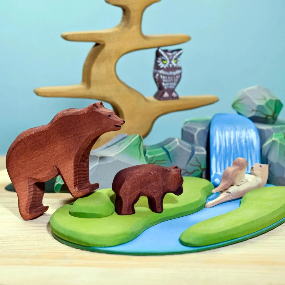 BumbuToys Wooden Animal - Brown Bear - Image 2
