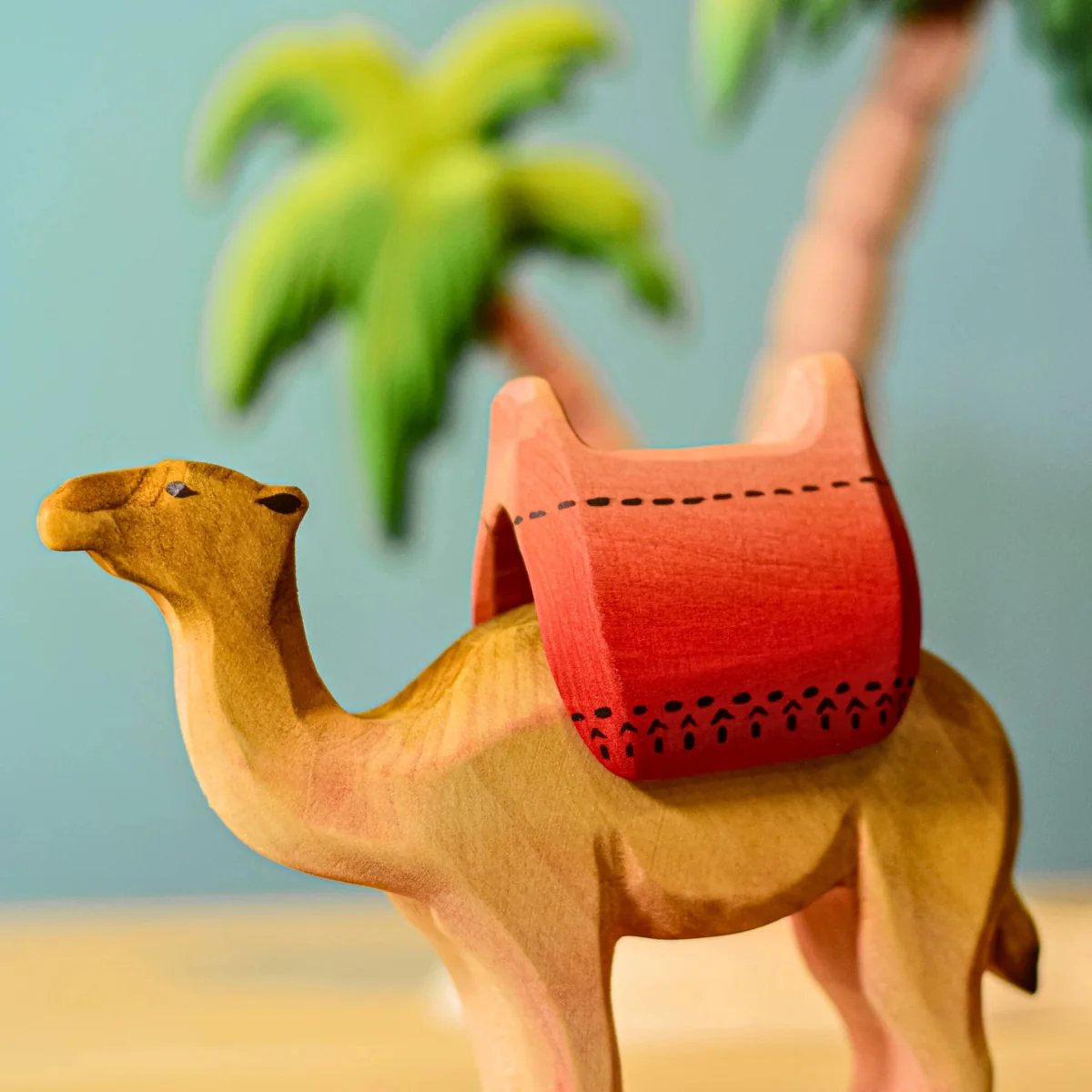 BumbuToys Wooden Animal - Camel with Saddle - Set of 2 - Image 2