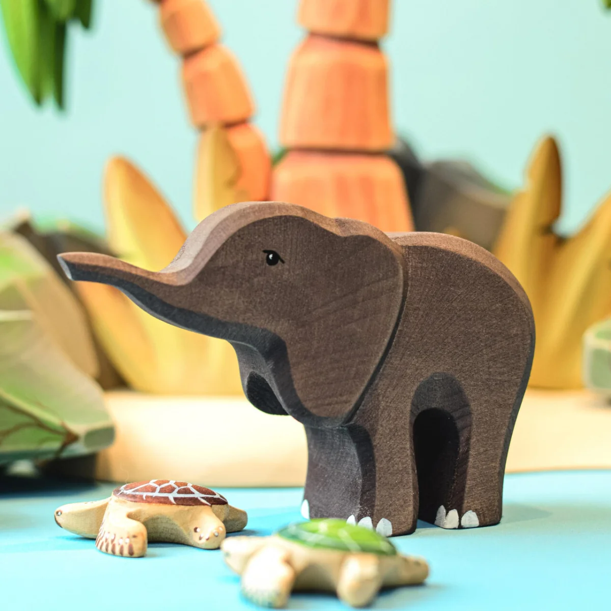 BumbuToys Wooden Animal - Elephant Calf - Image 2