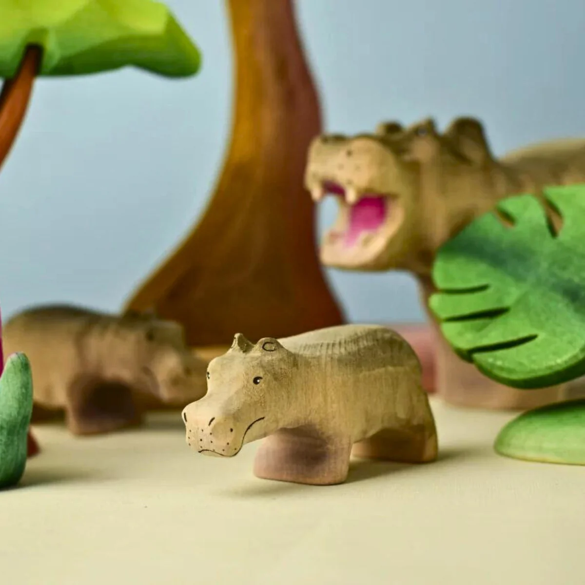 BumbuToys Wooden Animal - Hippo Baby - Image 2