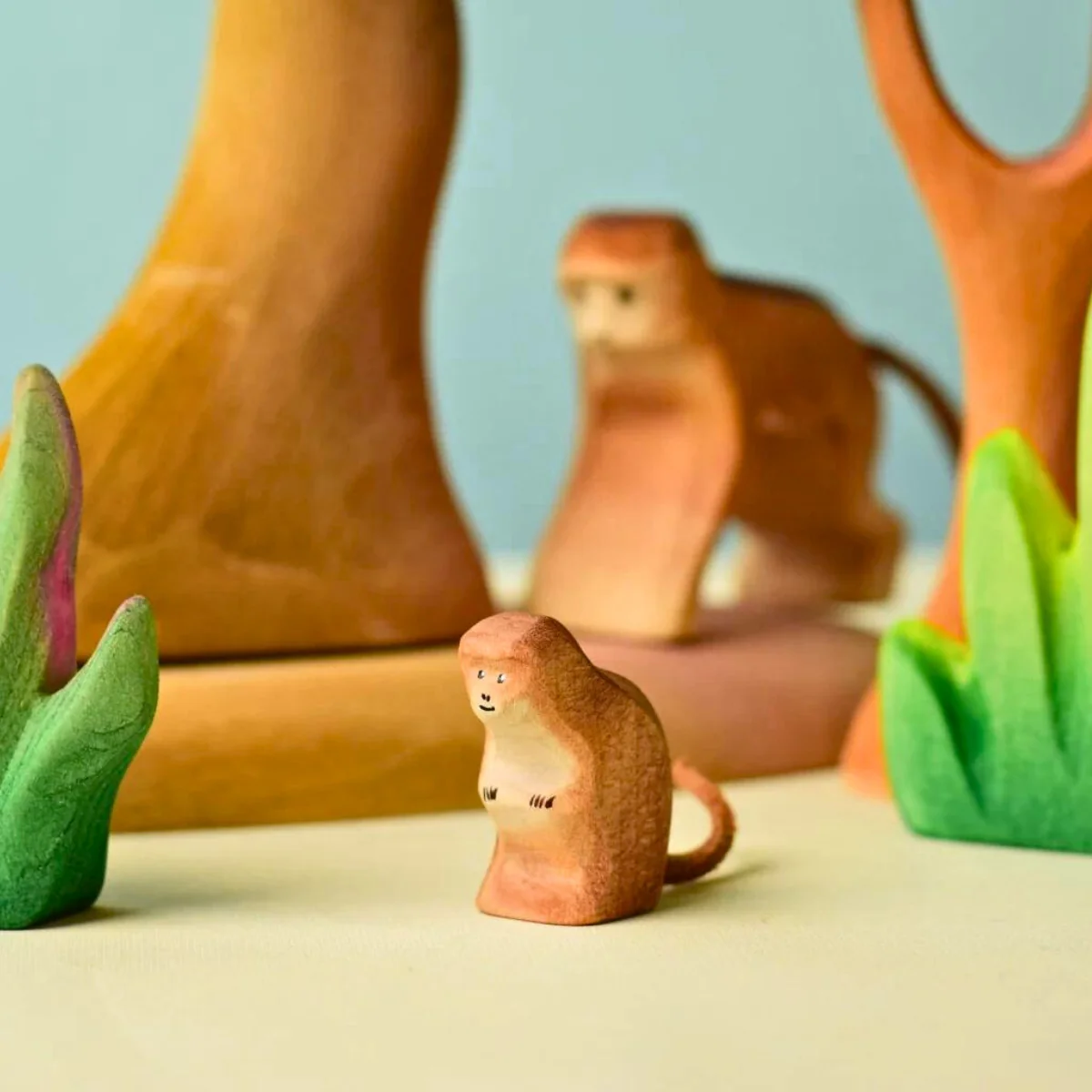 BumbuToys Wooden Animal - Monkey Baby - Image 2