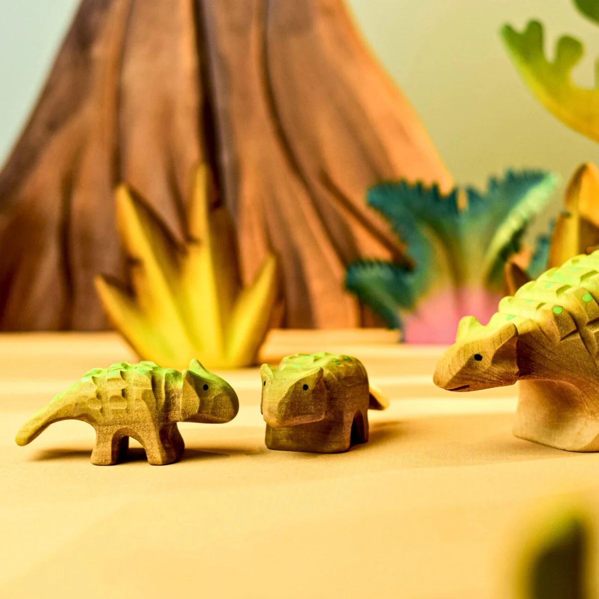 BumbuToys Wooden Dinosaur - Ankylosaurus Baby - Image 4
