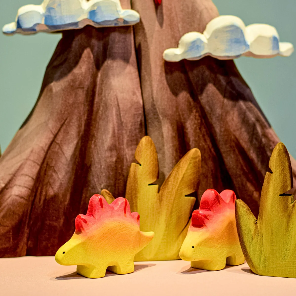 BumbuToys Wooden Dinosaurs - Stegosaurus - Set of 2 - Image 5