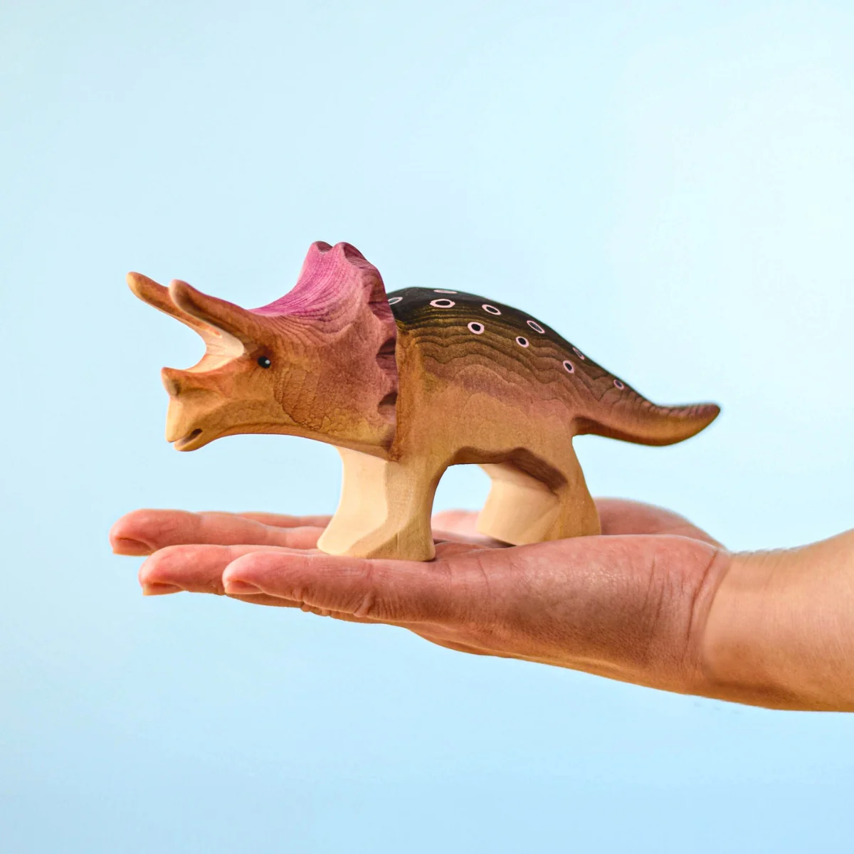 BumbuToys Wooden Dinosaur - Triceratops - Image 4