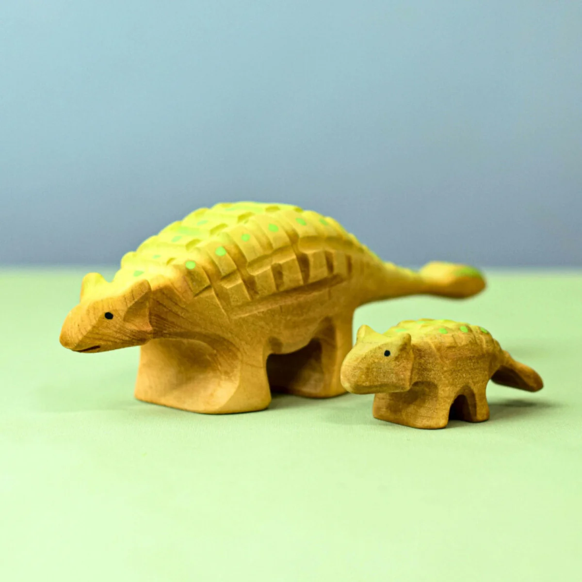 BumbuToys Wooden Dinosaurs - Ankylosaurus - Set of 2 - Image 4