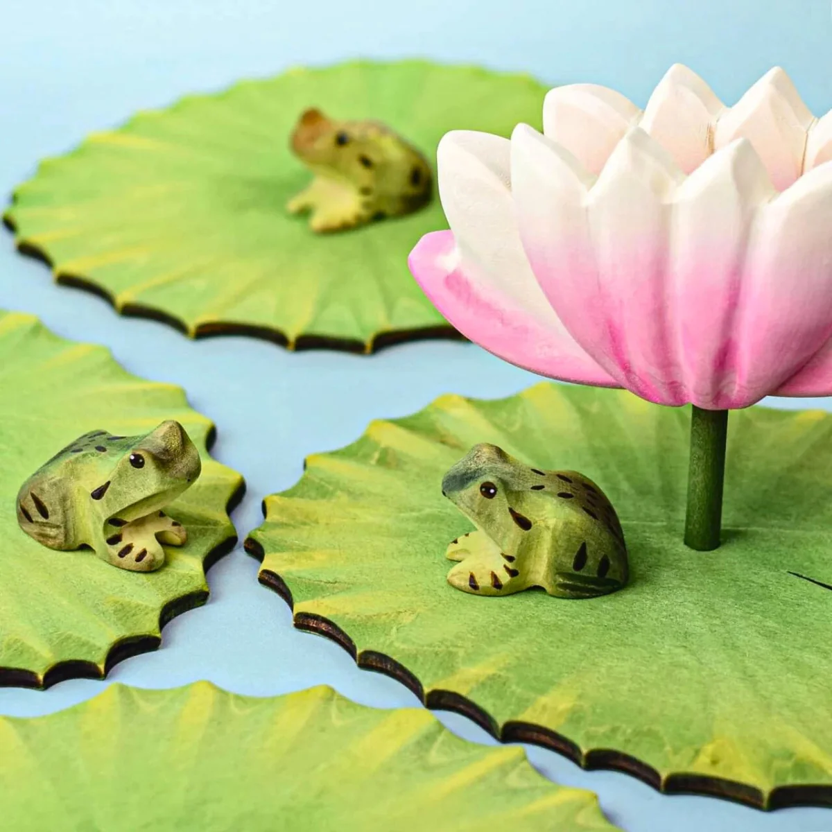 BumbuToys Wooden Plant Figure - Lotus Flower - Large - Image 4