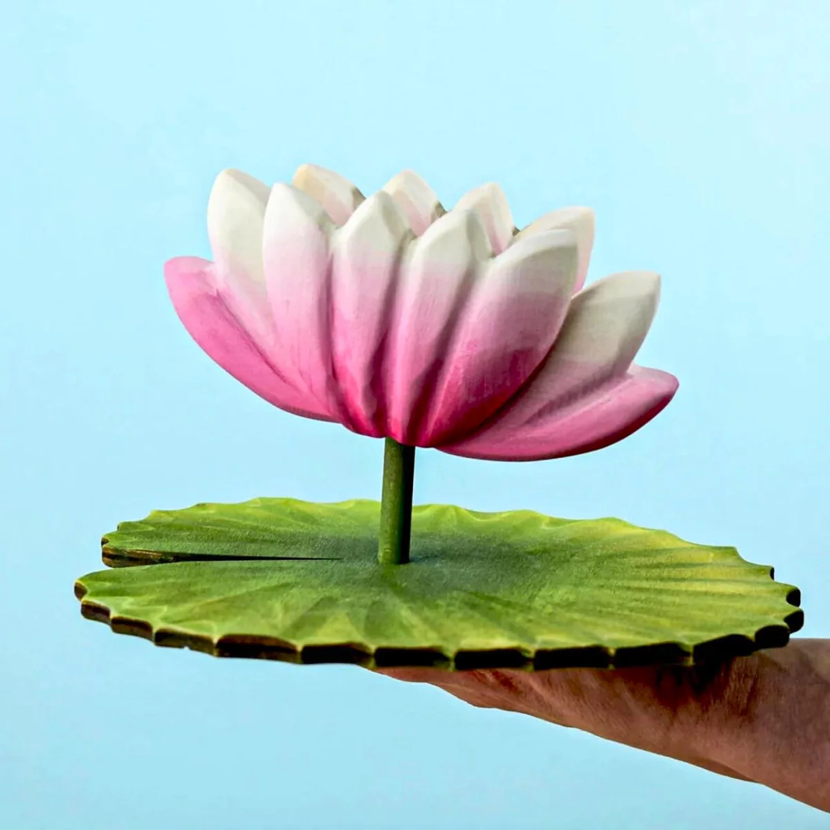 BumbuToys Wooden Plant Figure - Lotus Flower - Large - Image 7