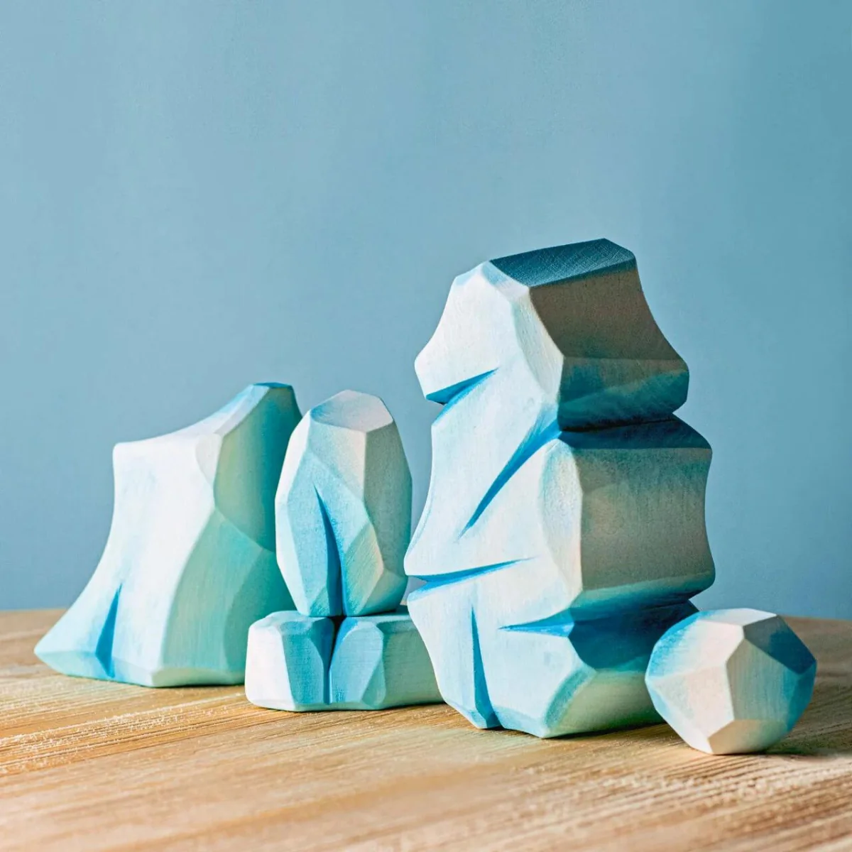 BumbuToys Landscape Wooden Figures - Rocks - Icy - Set of 5 - Image 5