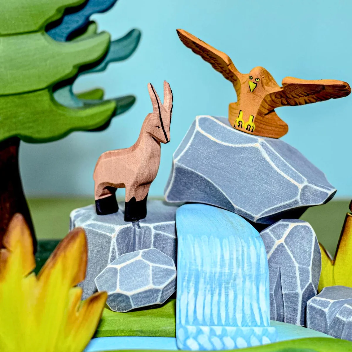 BumbuToys Landscape Wooden Figures - Rocks - River - Set of 5 - Image 5