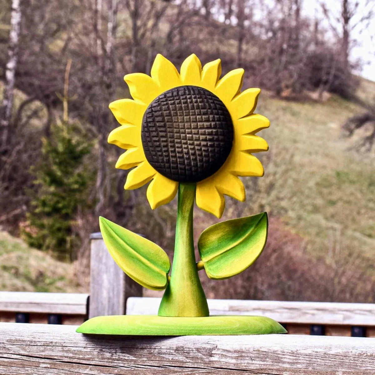 BumbuToys Wooden Plant Figure - Sunflower - Large - Image 4