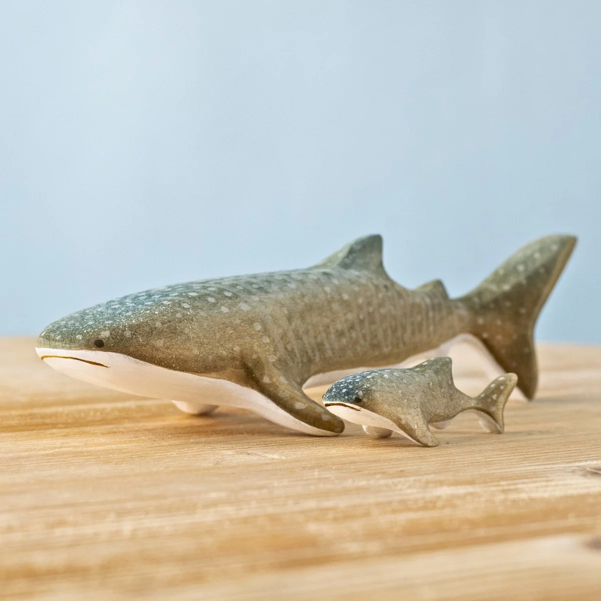 BumbuToys Wooden Sea Animal - Whale Shark Family - Set of 2