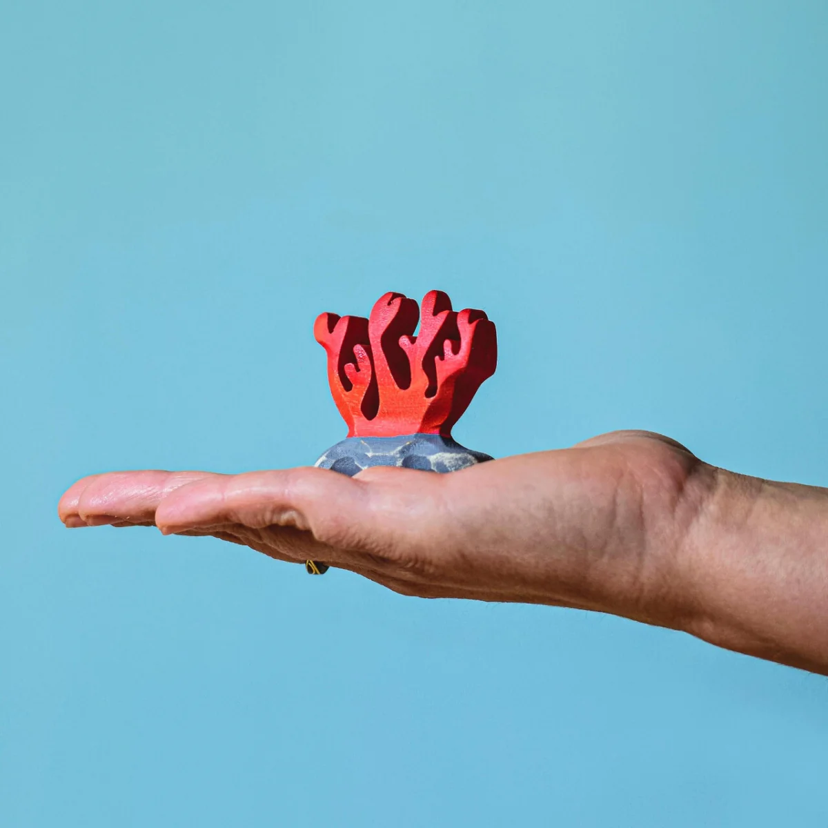 BumbuToys Seascape Wooden Figure - Coral - Red - Image 5