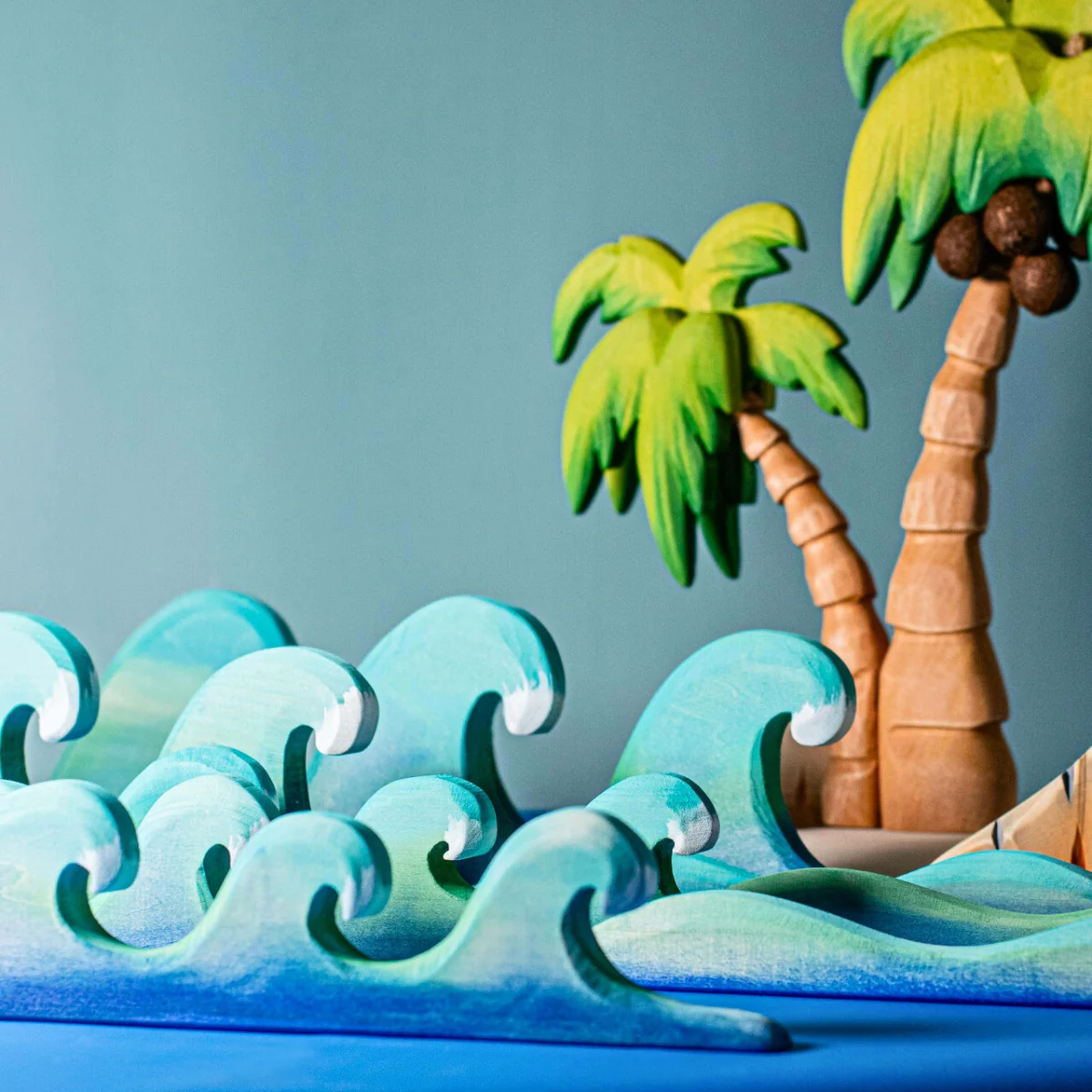 BumbuToys Seascape Wooden Figures - Ocean Waves - Set of 3 - Image 2
