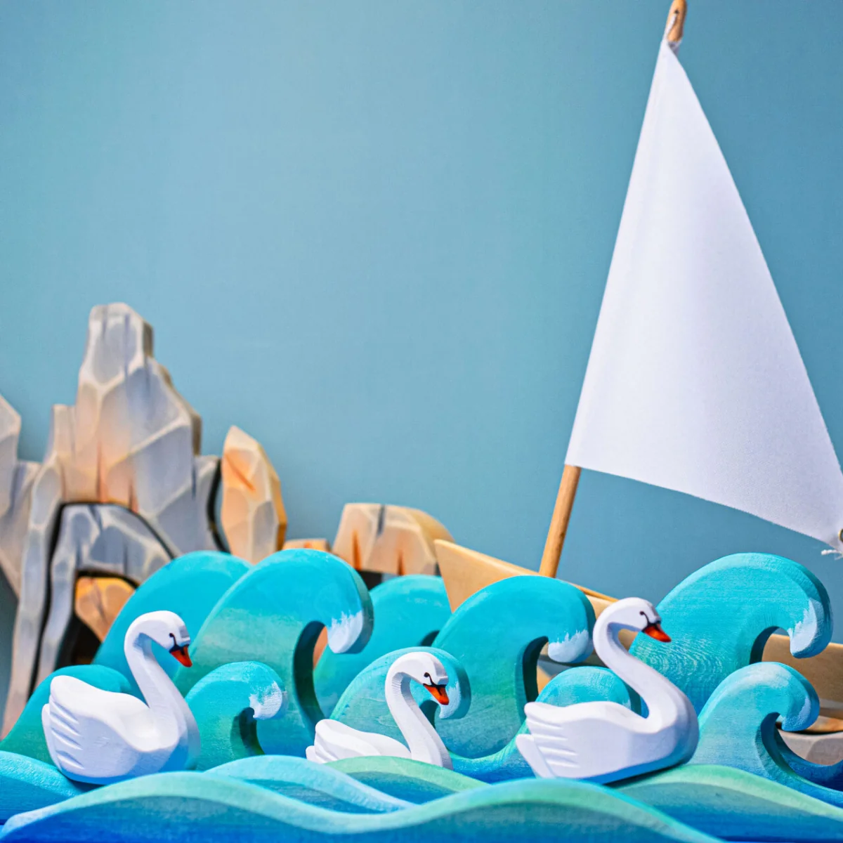 BumbuToys Seascape Wooden Figures - Ocean Waves - Set of 3 - Image 3
