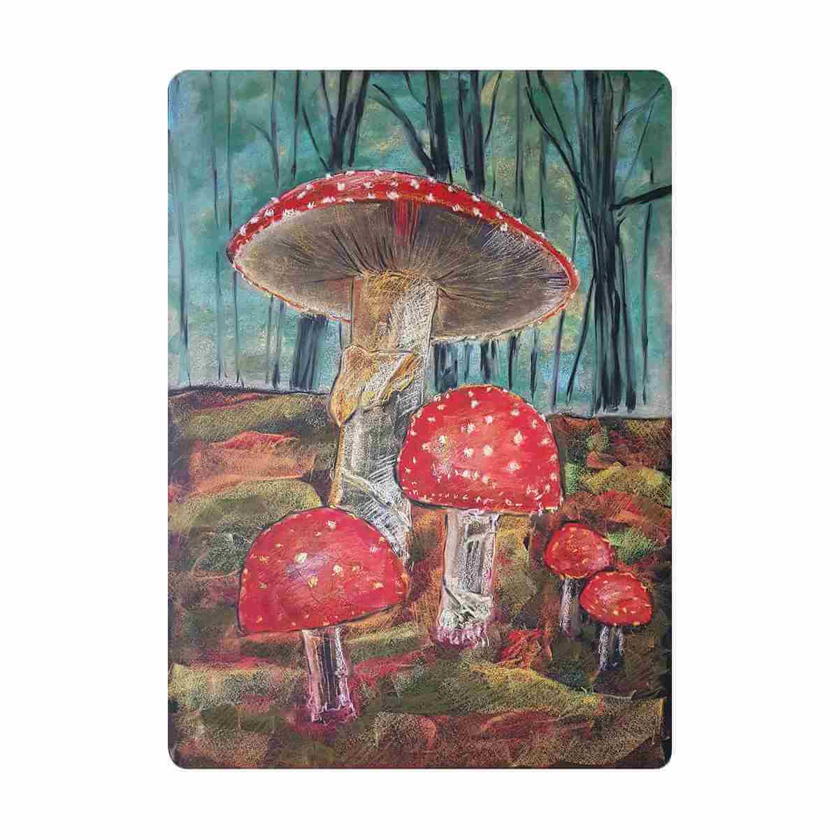 Chalkboard Art Cards - Fly Argic (Mushroom), pack of 5 cards