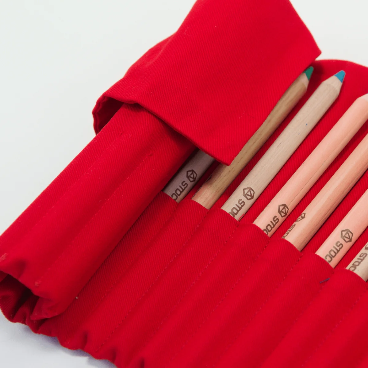 Pencil Roll for 24 Thick Pencils - Australian Made Red, Roll Only - Retired product - Image 2