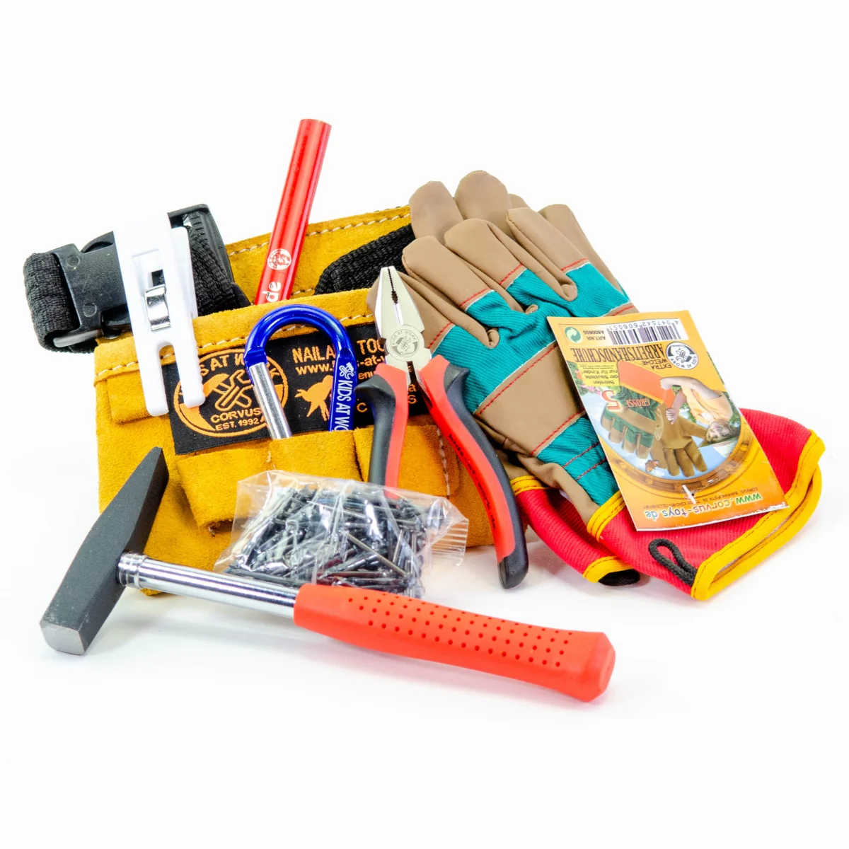 Kids at Work Leather Tool Belt - Mini with Tools - Set 3