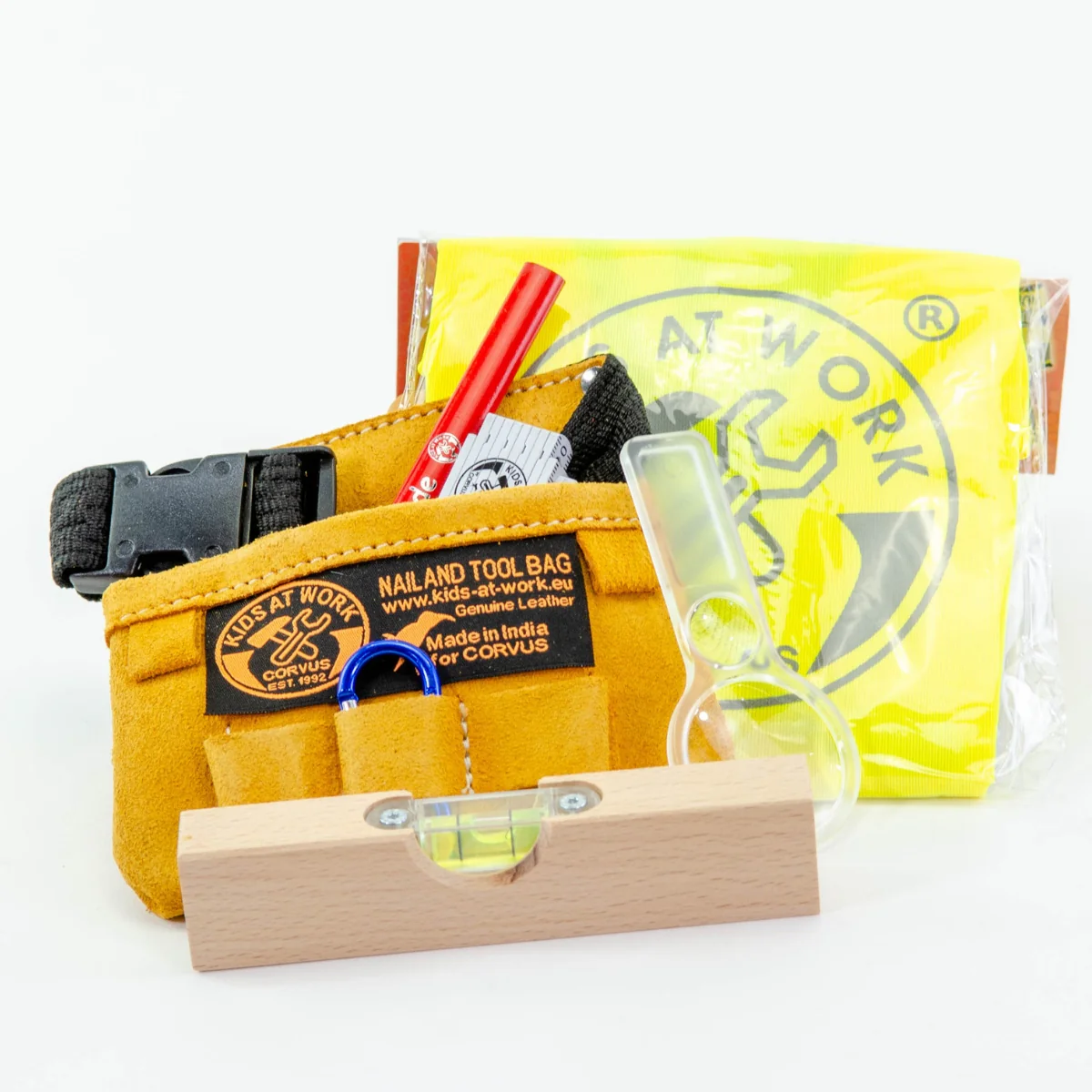 Kids at Work Leather Tool Belt - Mini with Tools - Set 4