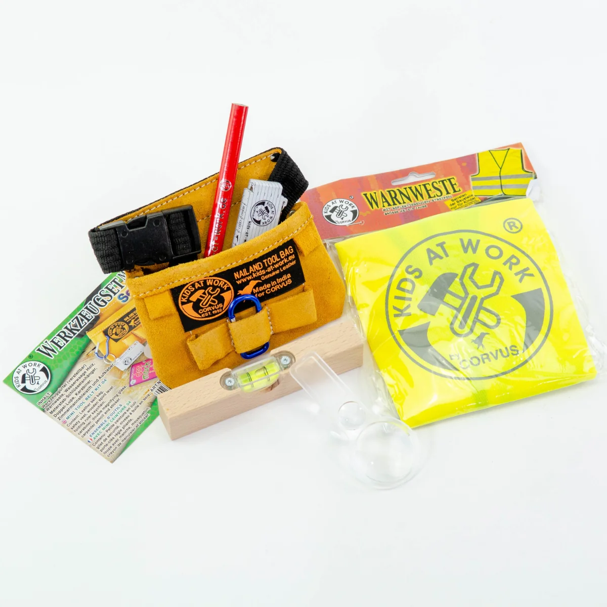Kids at Work Leather Tool Belt - Mini with Tools - Set 4 - Image 3