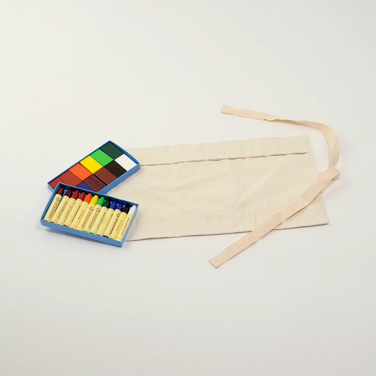 Crayon Roll for 12 Stick and 12 Block Crayons - Australian Made Natural, Roll Only - Retired Product - Image 2