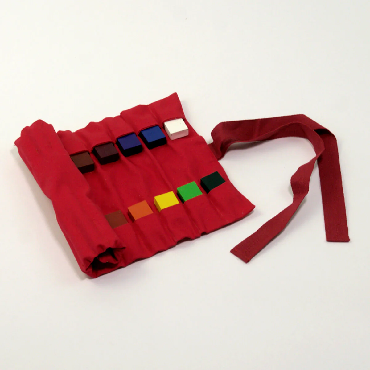 Crayon Roll for 12 Stick and 12 Block Crayons - Australian Made Red, Roll Only - Retired Product - Image 2