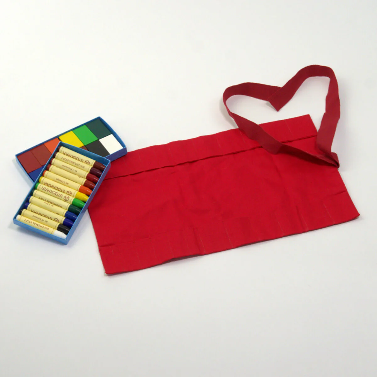 Crayon Roll for 12 Stick and 12 Block Crayons - Australian Made Red, Roll Only - Retired Product - Image 4