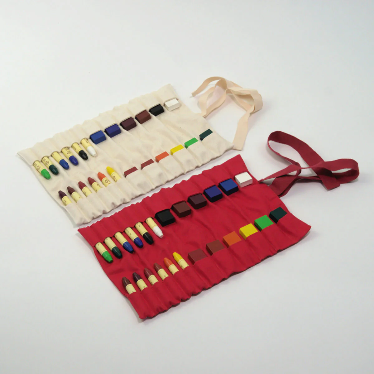 Crayon Roll for 12 Stick and 12 Block Crayons - Australian Made Red, Roll Only - Retired Product - Image 8