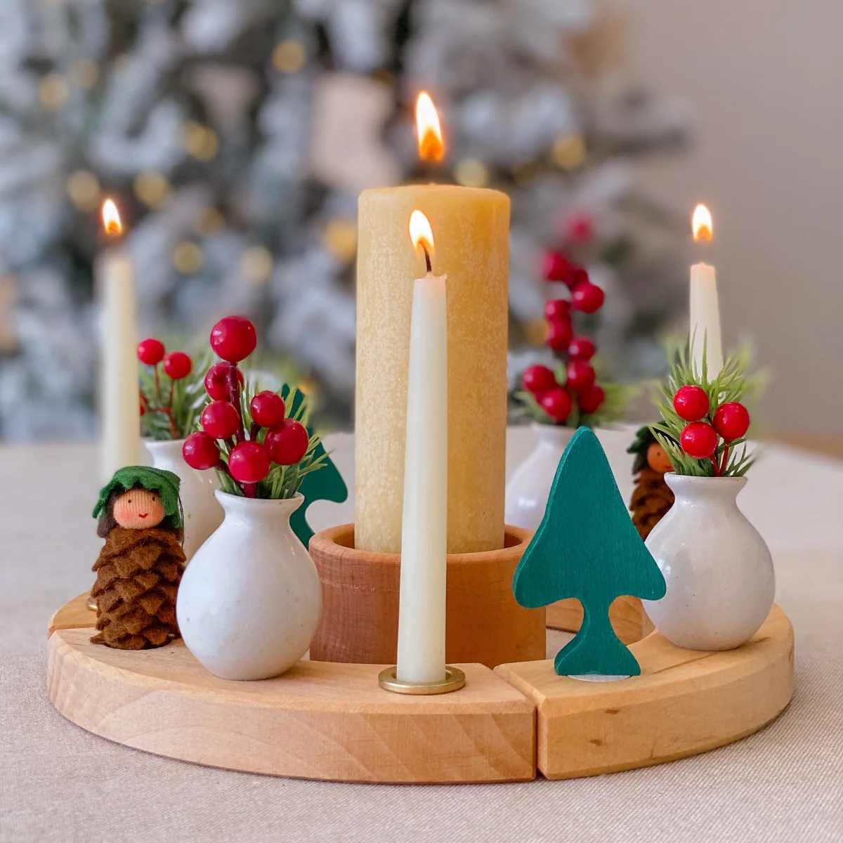 Dipam Beeswax Pillar Candle 14x4.8cm - Image 2