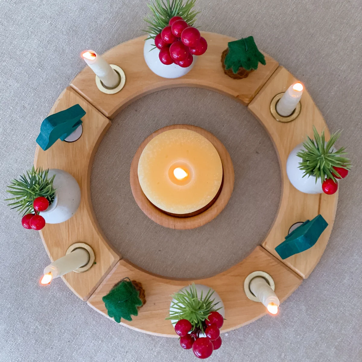 Dipam Beeswax Pillar Candle 14x4.8cm - Image 3