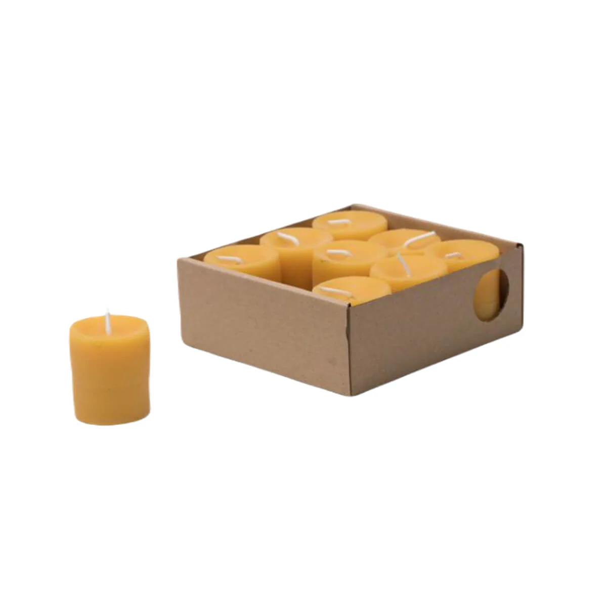 Dipam Beeswax Tall Tealights 4.13x4.13cm, Box of 9