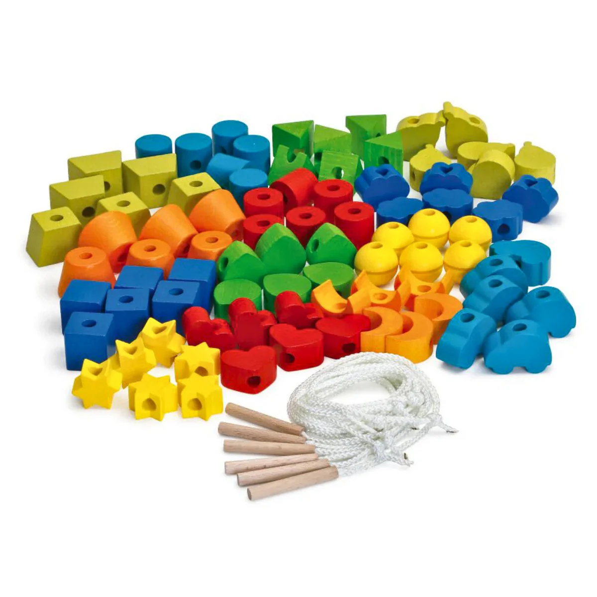 Erzi Wooden Educational Toy - Threading Blocks