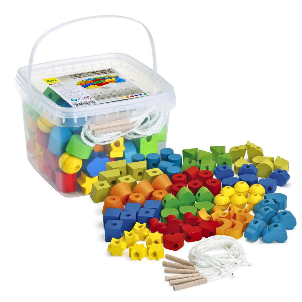 Erzi Wooden Educational Toy - Threading Blocks - Image 4