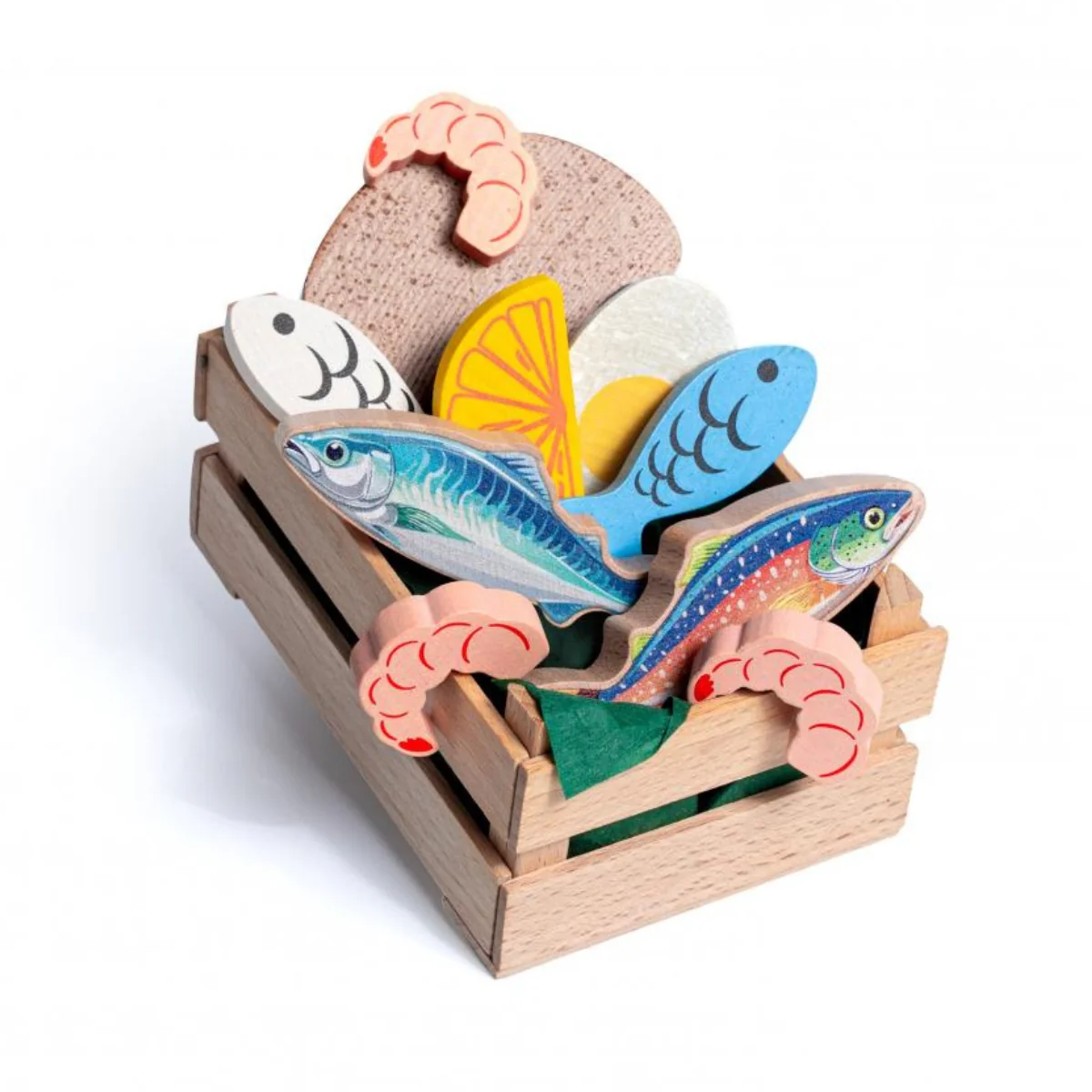 Erzi Wooden Play Food - Assorted Fish - Small