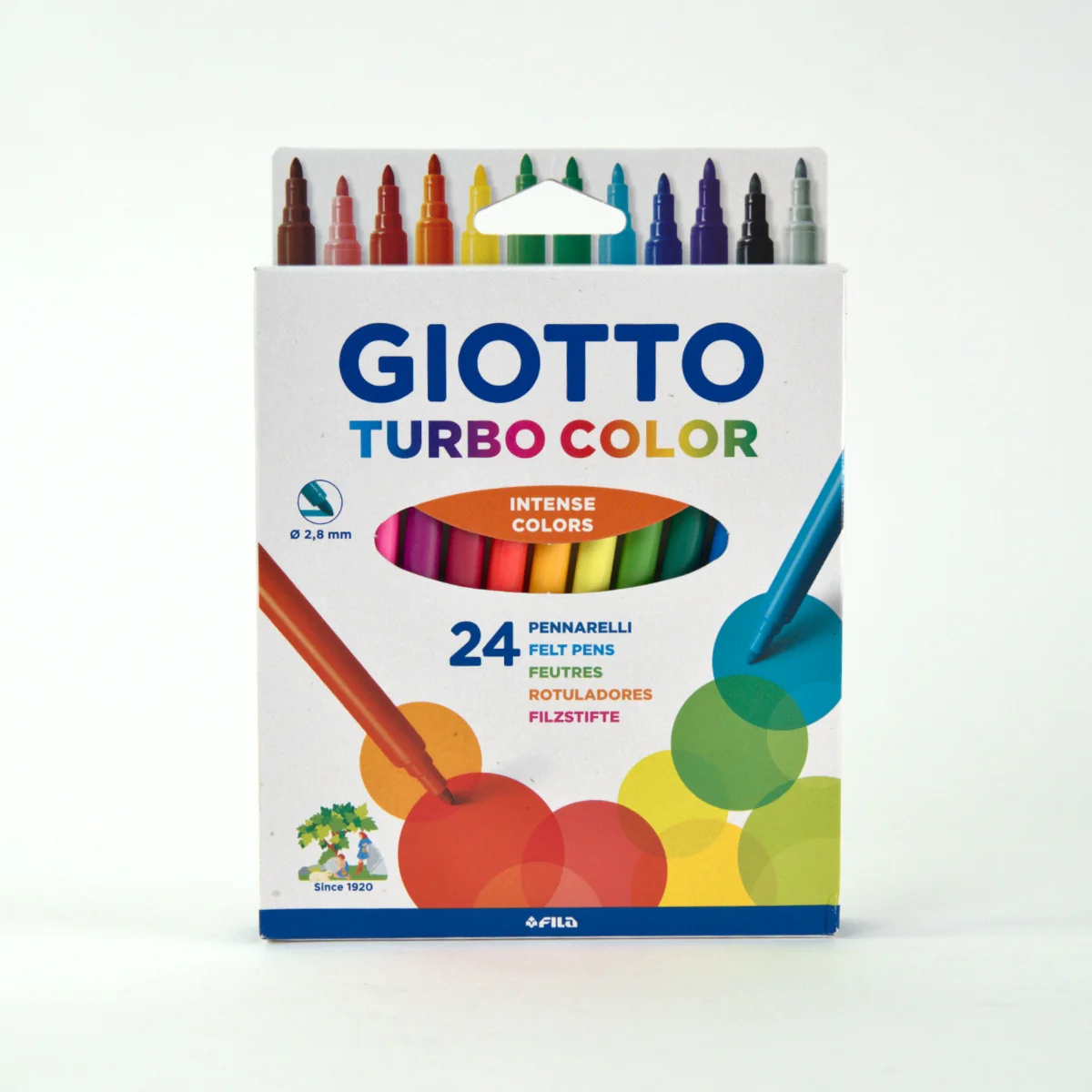GIOTTO Turbo Felt Tip Pens Hangable Cardboard Box - 24 Colours - Image 4