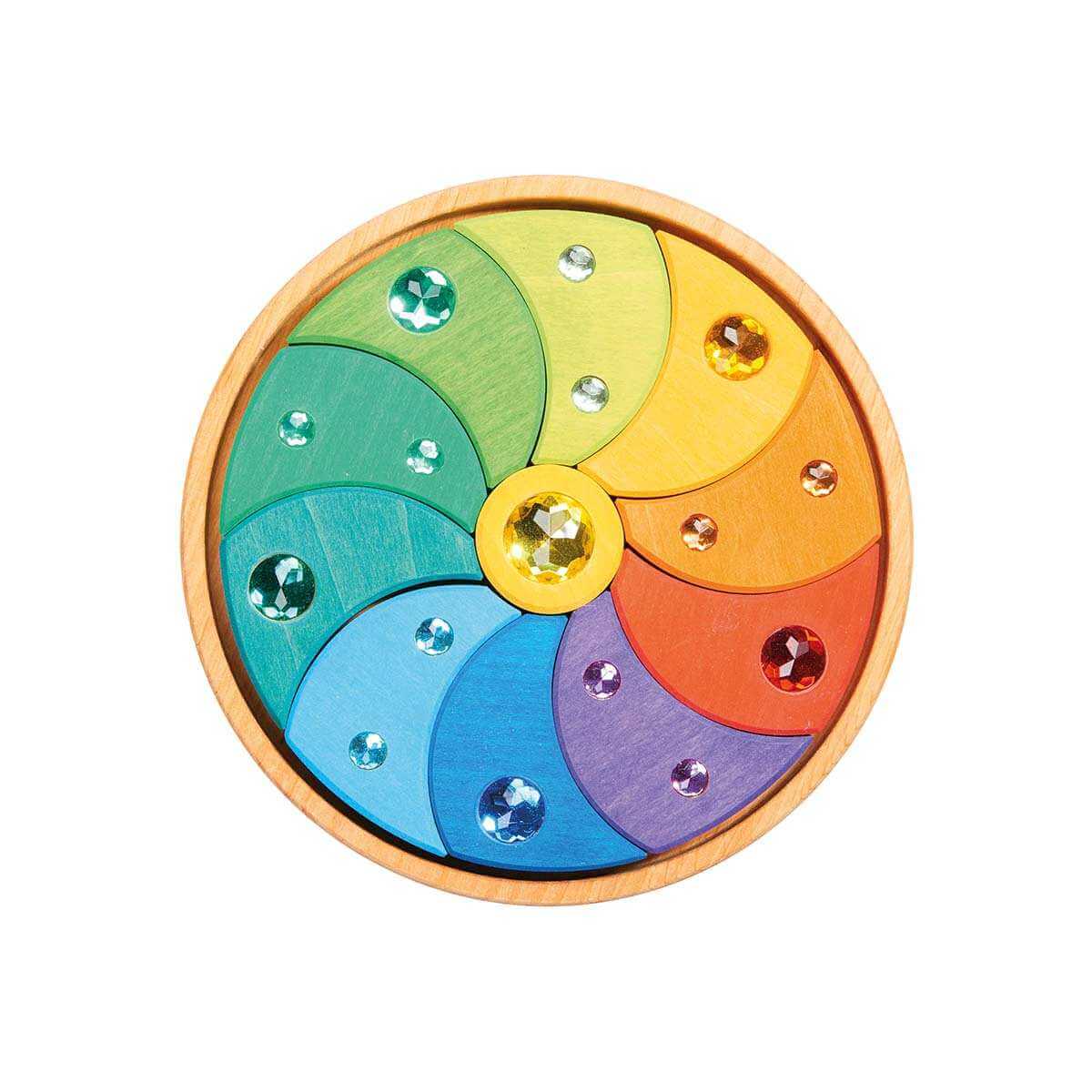 Gluckskafer Wooden Blocks - Sparkling Swirl Jewel Puzzle