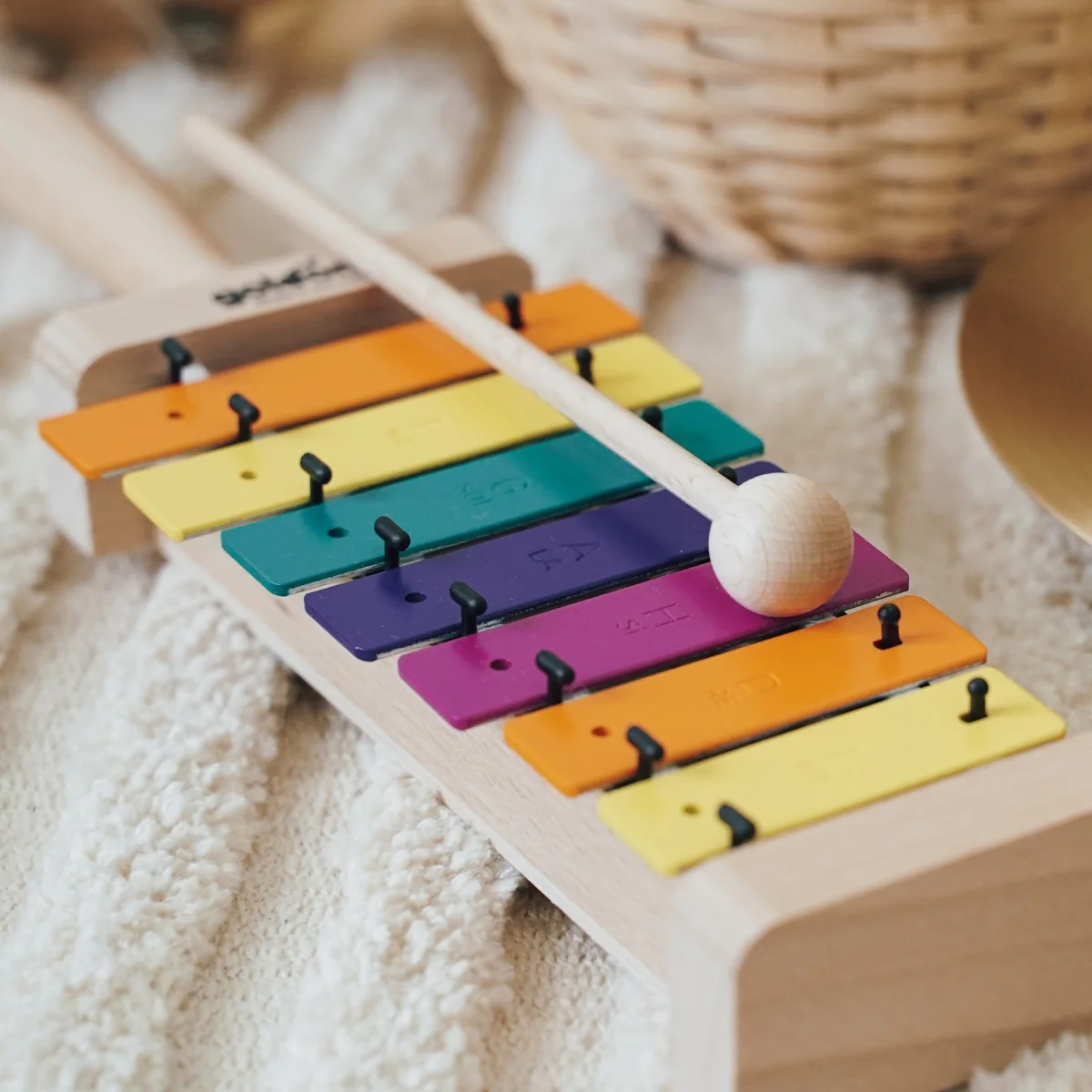 Goldon Metallophone 7 Sound Plates in Boomwhackers Colours with Handle Pentatonic - Image 2
