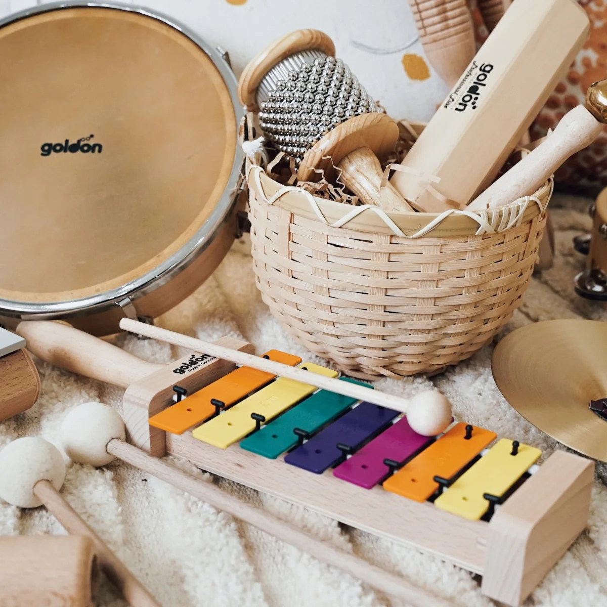 Goldon Metallophone 7 Sound Plates in Boomwhackers Colours with Handle Pentatonic - Image 3