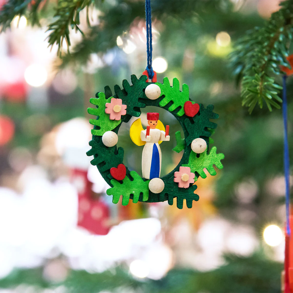 Graupner Christmas Tree Ornament - Advent Wreath with Angel and Miner - Image 2