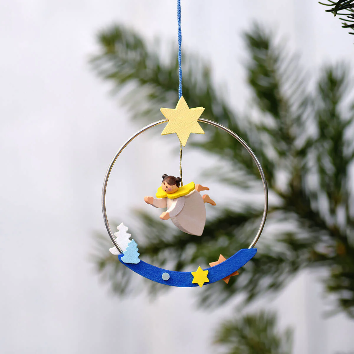 Graupner Christmas Tree Ornament - Ring with Angel and Santa Claus - Image 2