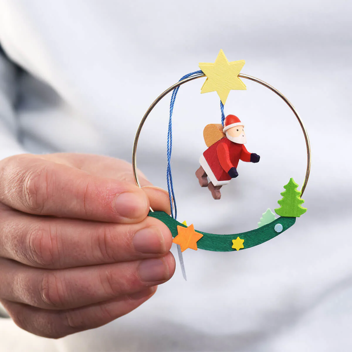Graupner Christmas Tree Ornament - Ring with Angel and Santa Claus - Image 3