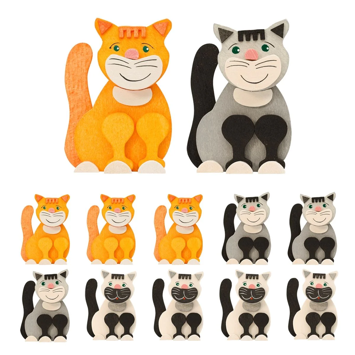 Graupner Ornament - Cat with Clip - Set of 12 Pieces - Retired Product