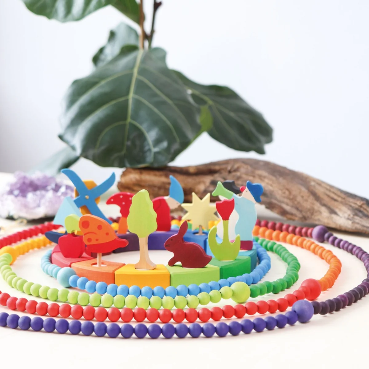 Grimm's Wooden Beads Rainbow - 120 Pieces, 12mm - Image 7