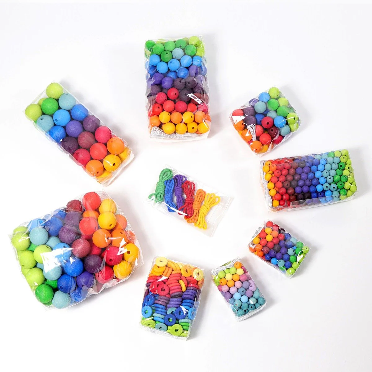 Grimm's Wooden Beads Rainbow - 96 Pieces, 30mm - Image 8