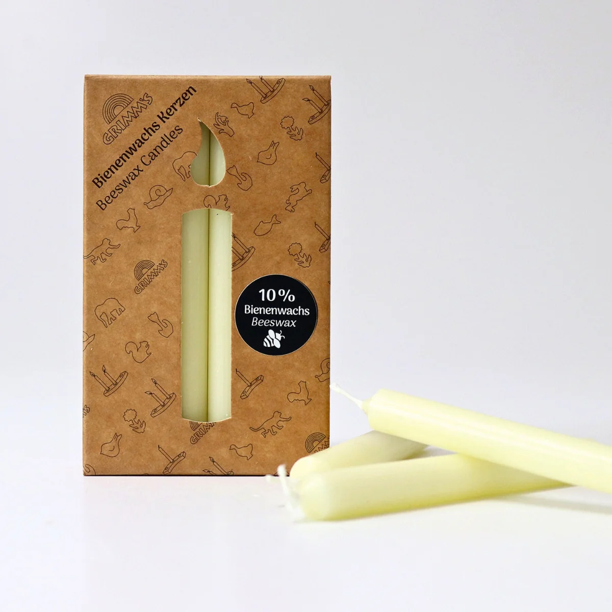 Grimm's Candles Cream 10% Beeswax Pack of 12 (2023) - Image 2