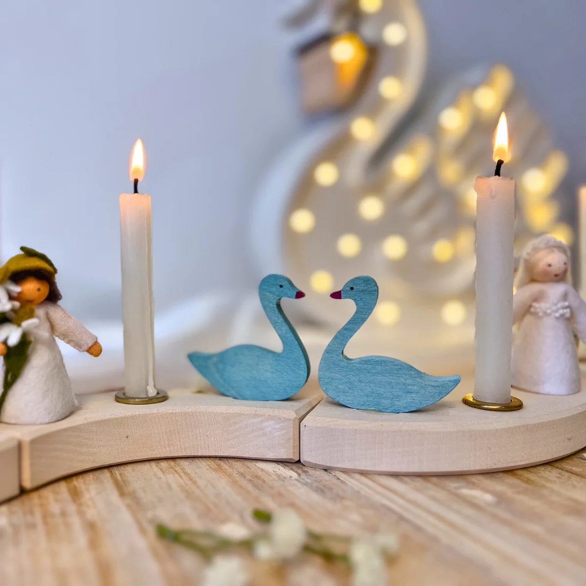Grimm's Swan Candle Holder Decoration - Image 2