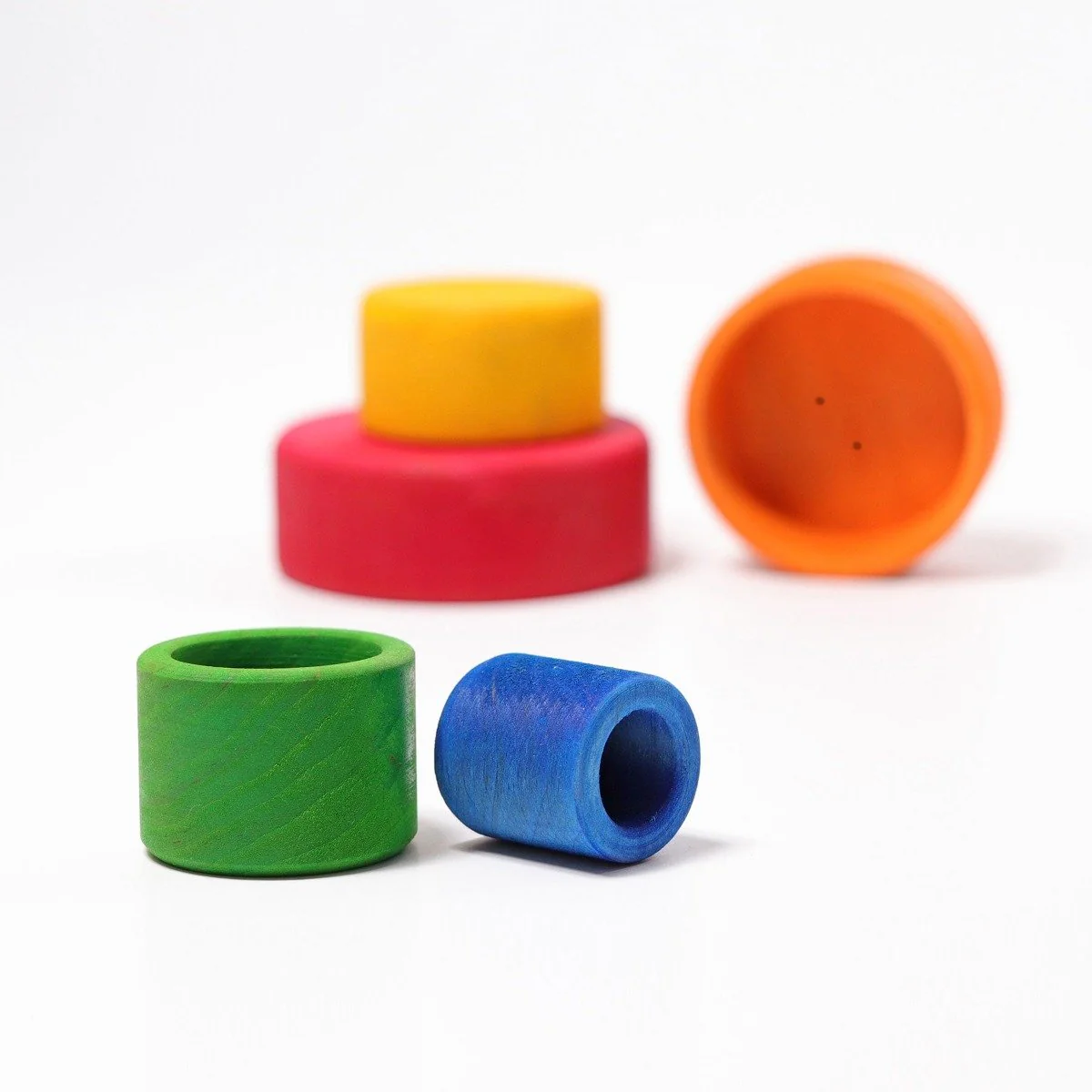 Grimm's Stacking Bowls - Rainbow Outside Red - Image 5