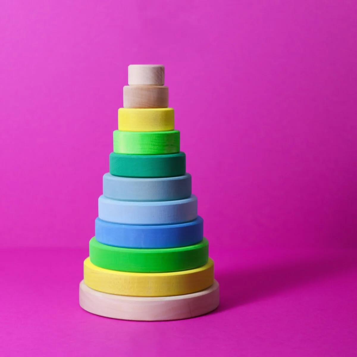 Grimm's Stacking Tower Conical Large - Neon Green (2023)